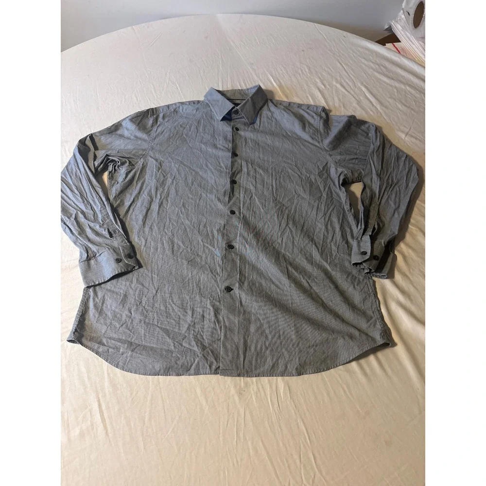 Banana Republic Button Down Shirt Mens XL Blue Long Sleeve Micro-check
